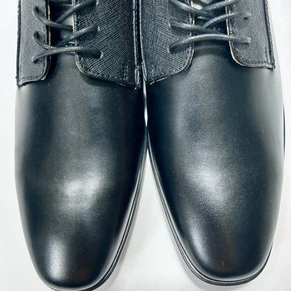 Alfani Men's Jackson‎ Pointy Toe Mixed Texture Dress Shoes Black US 9M